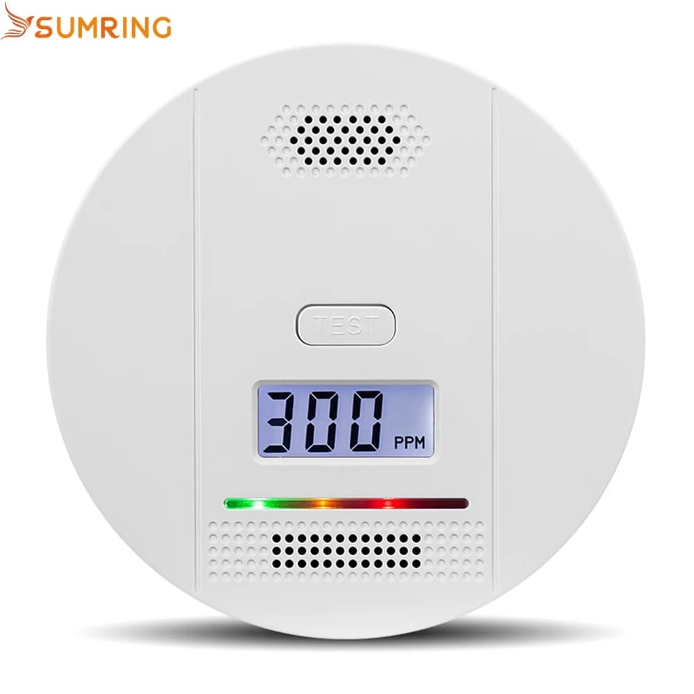 SUMRING Portable CO Detector Home Kitchen Carbon Monoxide Alarm Battery Operated Gas Safety Alarm