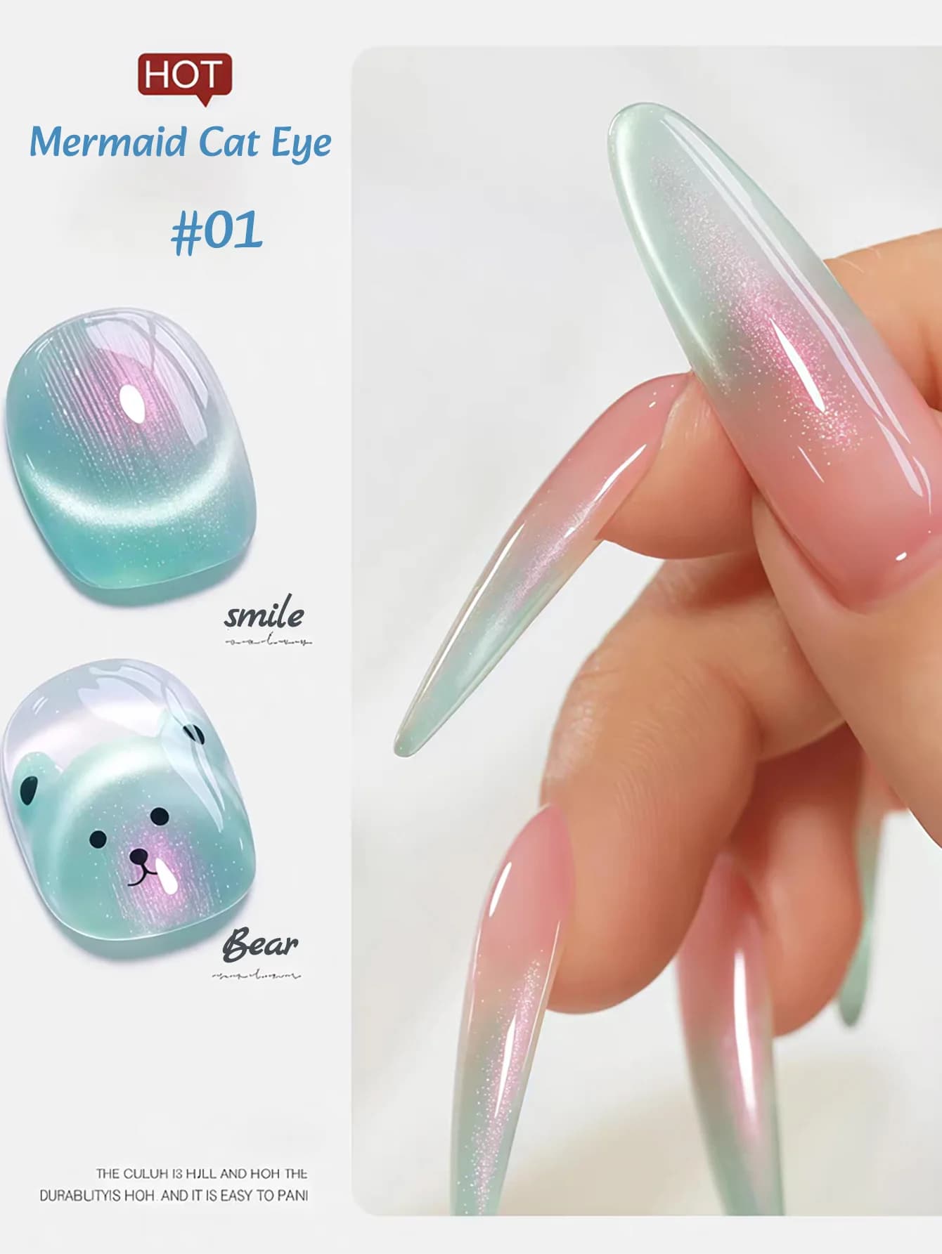 1-6 pezzi ZH estate affascinante sirena perline di vetro cat eye gel smalto nuovo rosa viola premium scintillante mini lampadina nail art