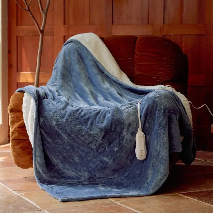 Coperta Elettrica 50x60 Lavabile in Lavatrice, Coperta Riscaldante da Ufficio con Certificazione ETL e FCC, 5 Livelli di Riscaldamento