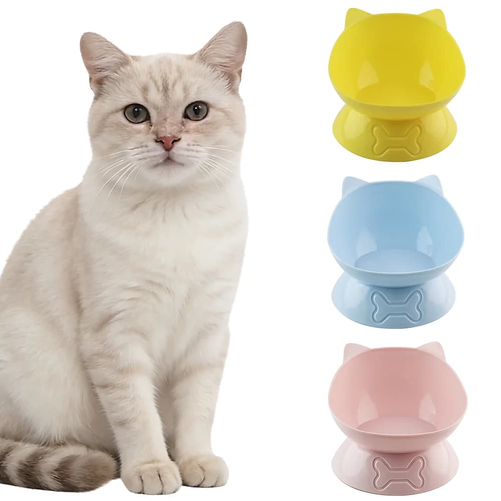 Ciotola anti-rovesciamento per animali domestici, ciotola inclinata in plastica per cibo e acqua per cani e gatti, piatto rialzato per l'alimentazione degli animali domestici, 1 pezzo