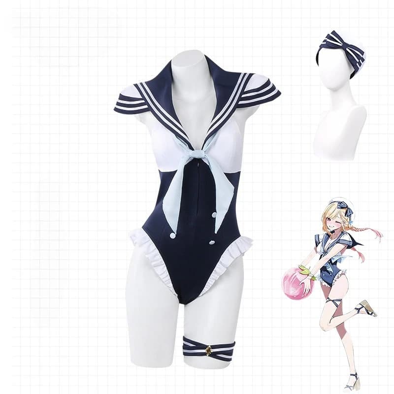 ANIMECC IN MAGAZZINO Marin Kitagawa Cosplay Swimwear Wig Anime My Dress-Up Darling Navy Style Swimwear Halloween dress for women
