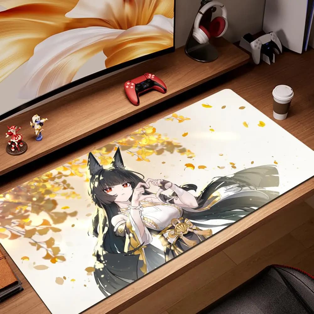 HYBXAXC Game Zenless Zone Zero Hoshimi Miyabi Mouse Pad Anti Slip Rubber Edge Locked Thickened Laptop Gaming Desk Mat 40x90cm