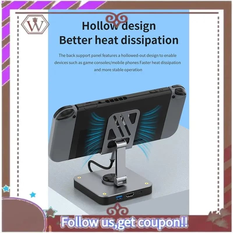 ABBG-Staffa girevole pieghevole in lega di alluminio Docking station Game Switch Console Base Docking station per schermo di proiezione HD 4K