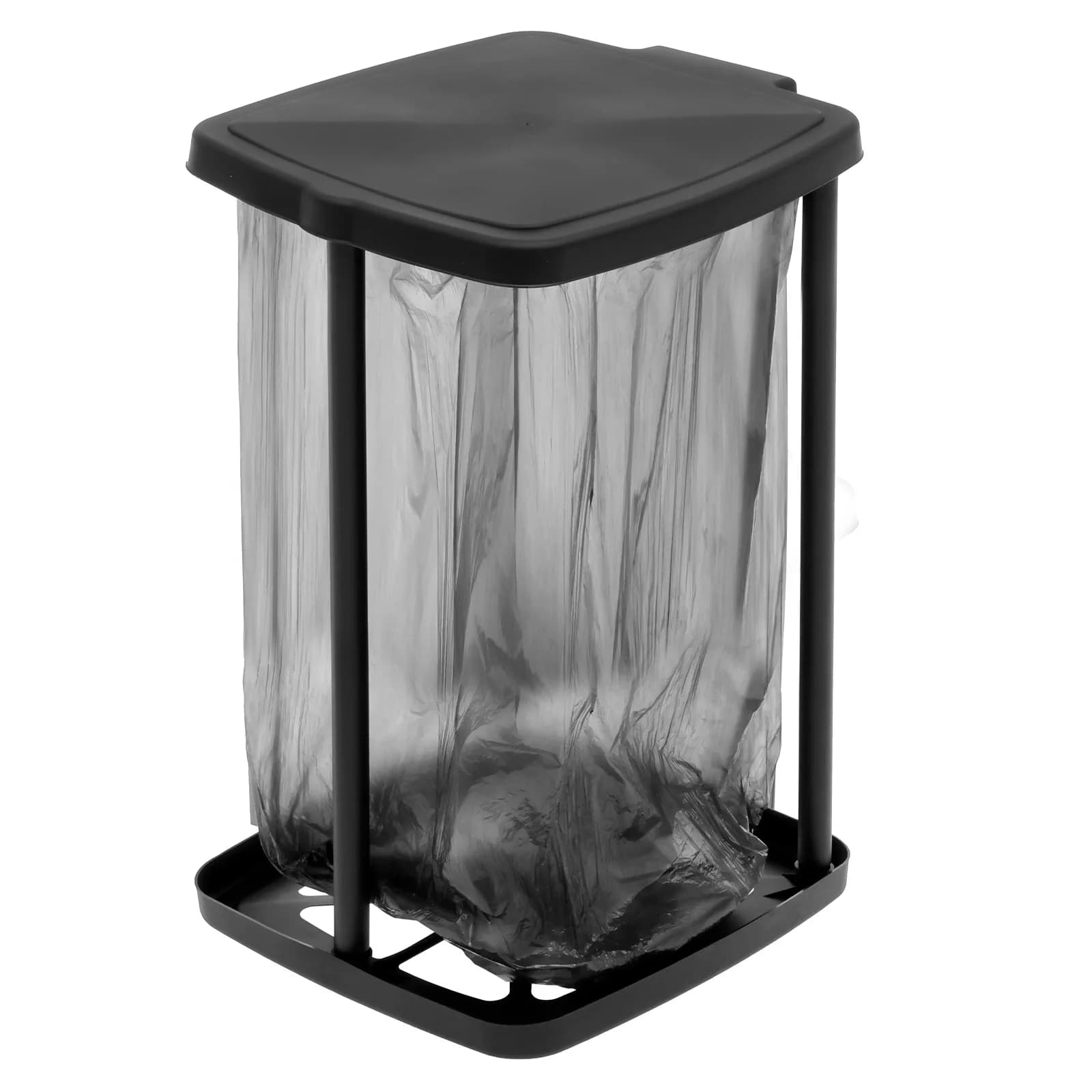 Porta pattumiera da cucina, campeggio, borsa per immondizia portatile, telaio di supporto con coperchio, altezza regolabile per feste in casa, uso all'aperto