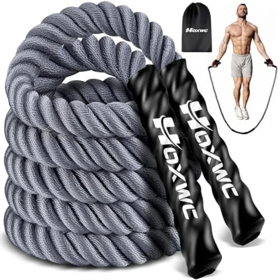 Corda per Saltare con Pesi, Corda per Saltare Pesante per Fitness, per Uomini e Donne, Attrezzatura per Allenamento Domestico, Adatta per Boxe