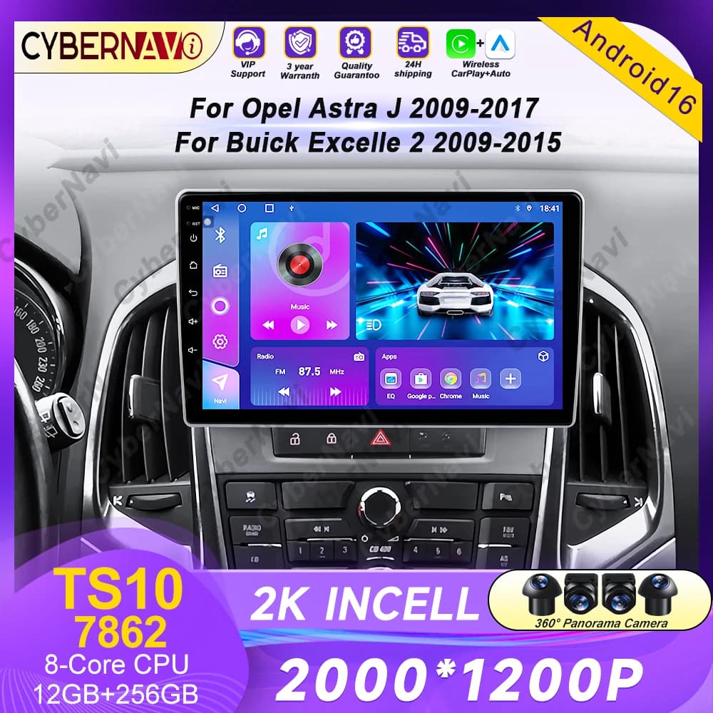 Android For Opel Astra J 2009-2017 Buick Excelle 2 2009-2015 2K Carplay 4G WIFI Auto Radio Car Multimedia Player Stereo GPS QELD
