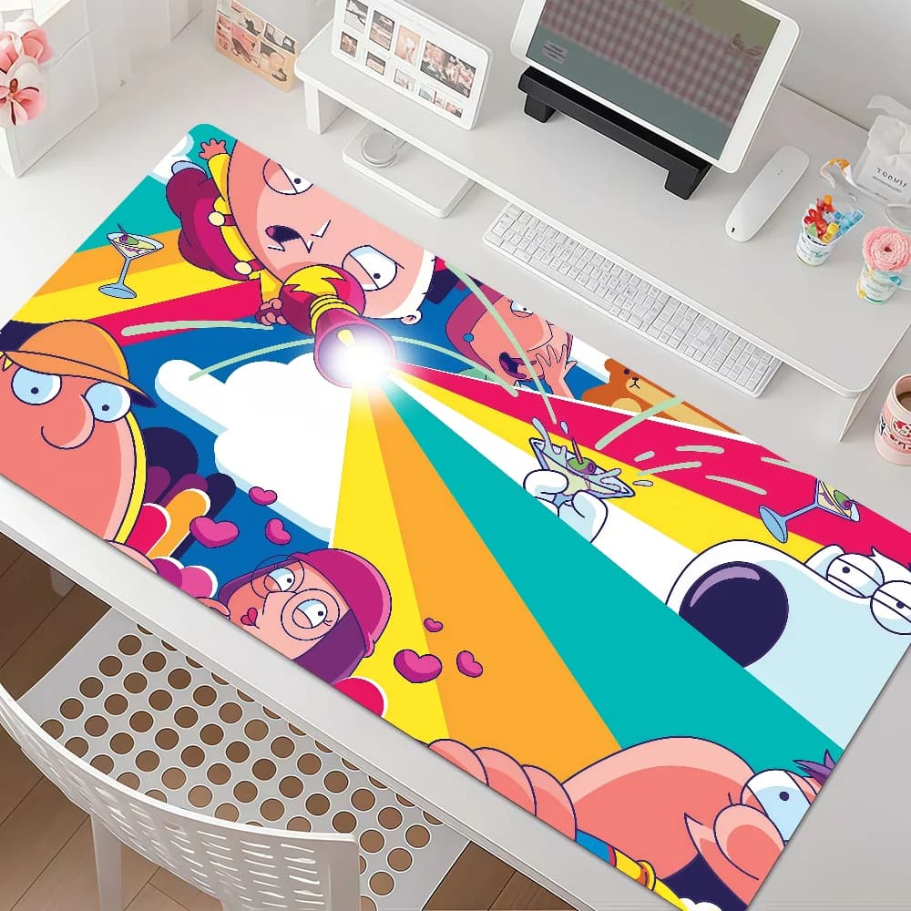 Anime F-family G-guy Mouse Pad Anti Slip Rubber Edge Locked Thickened Laptop Gaming Desk Mat