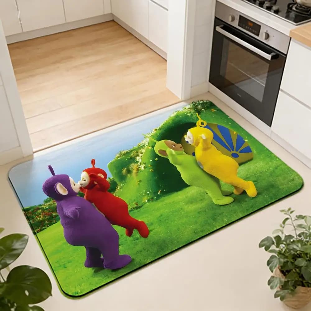 ANIME C-Cute T-Teletubbies Tappetino assorbente per pavimento, tappeto antiscivolo per bagni, toilette e servizi igienici