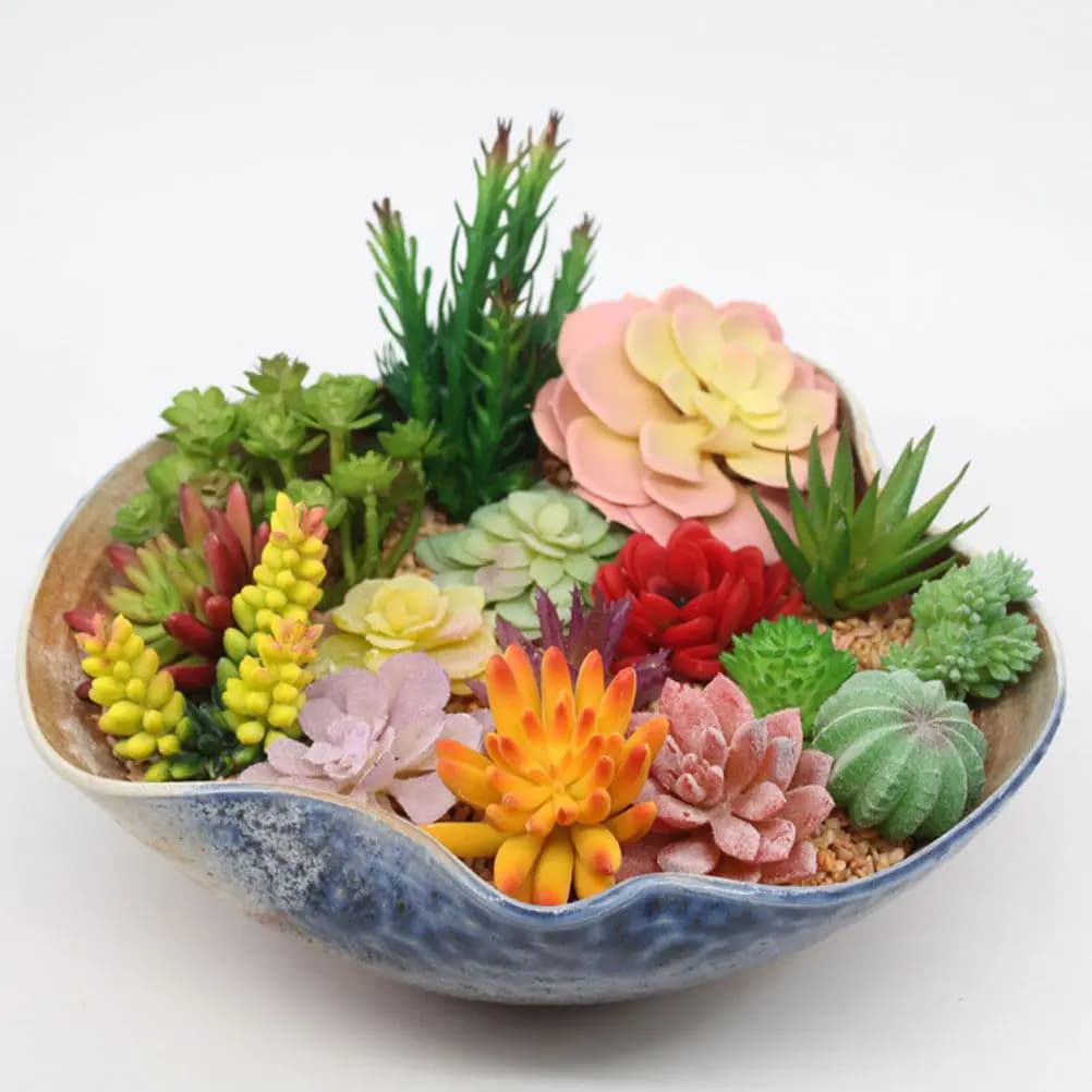 24pcs Artificial Succulent Plants Simulated Diy Decor For Home Arrangement Lifelike No Water Needed Environmental