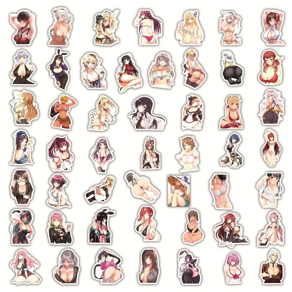 10/30/50pcs Sexy cartoon Anime Girl Stickers Waterproof FAI From The Computer Skateboard Helmet Telephone Portable Classic Car Fresh Hentai Decalcomanie For Adults