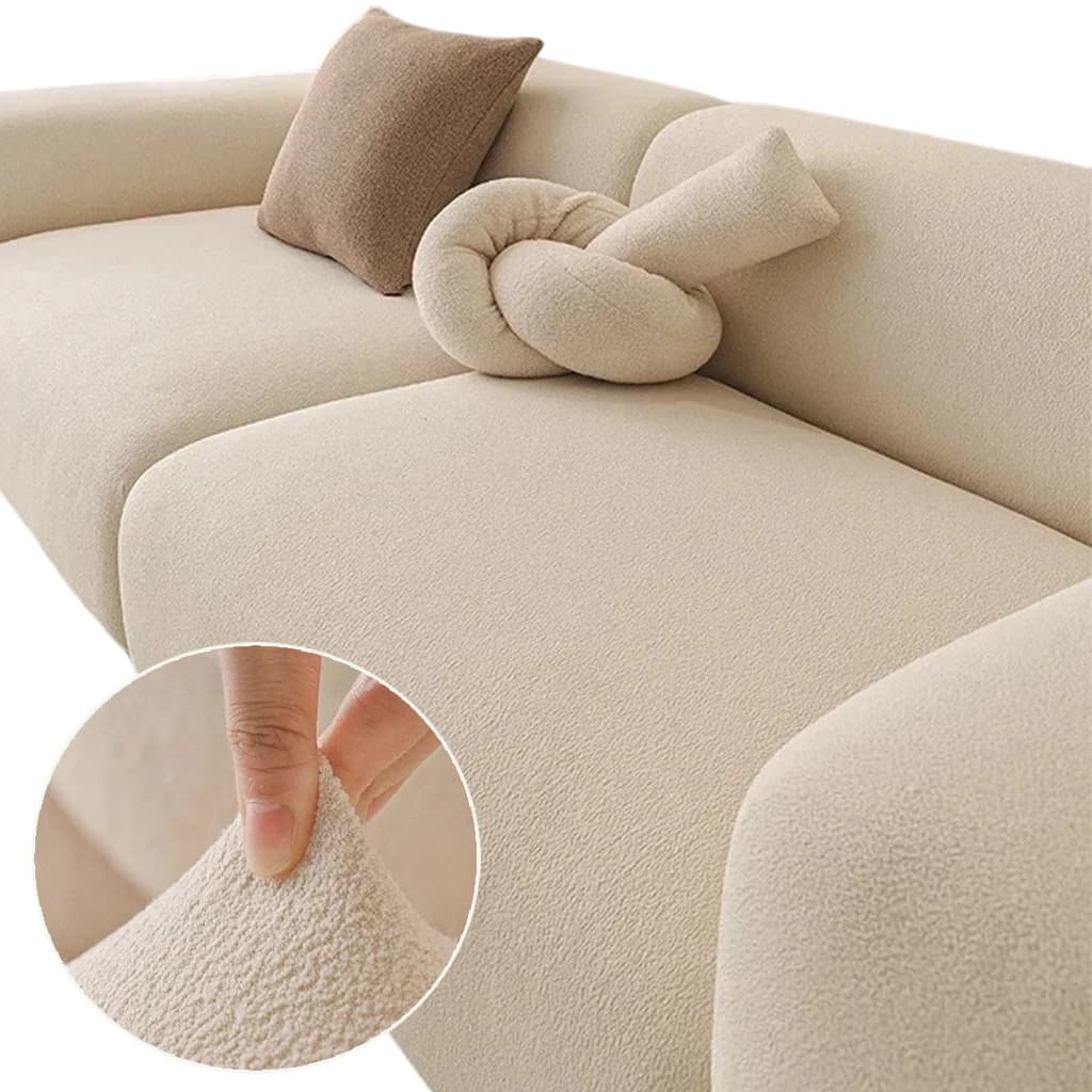 Jacquard elastic sofa cushion cover removable in solid colour, washable for living room, protection for children's pets