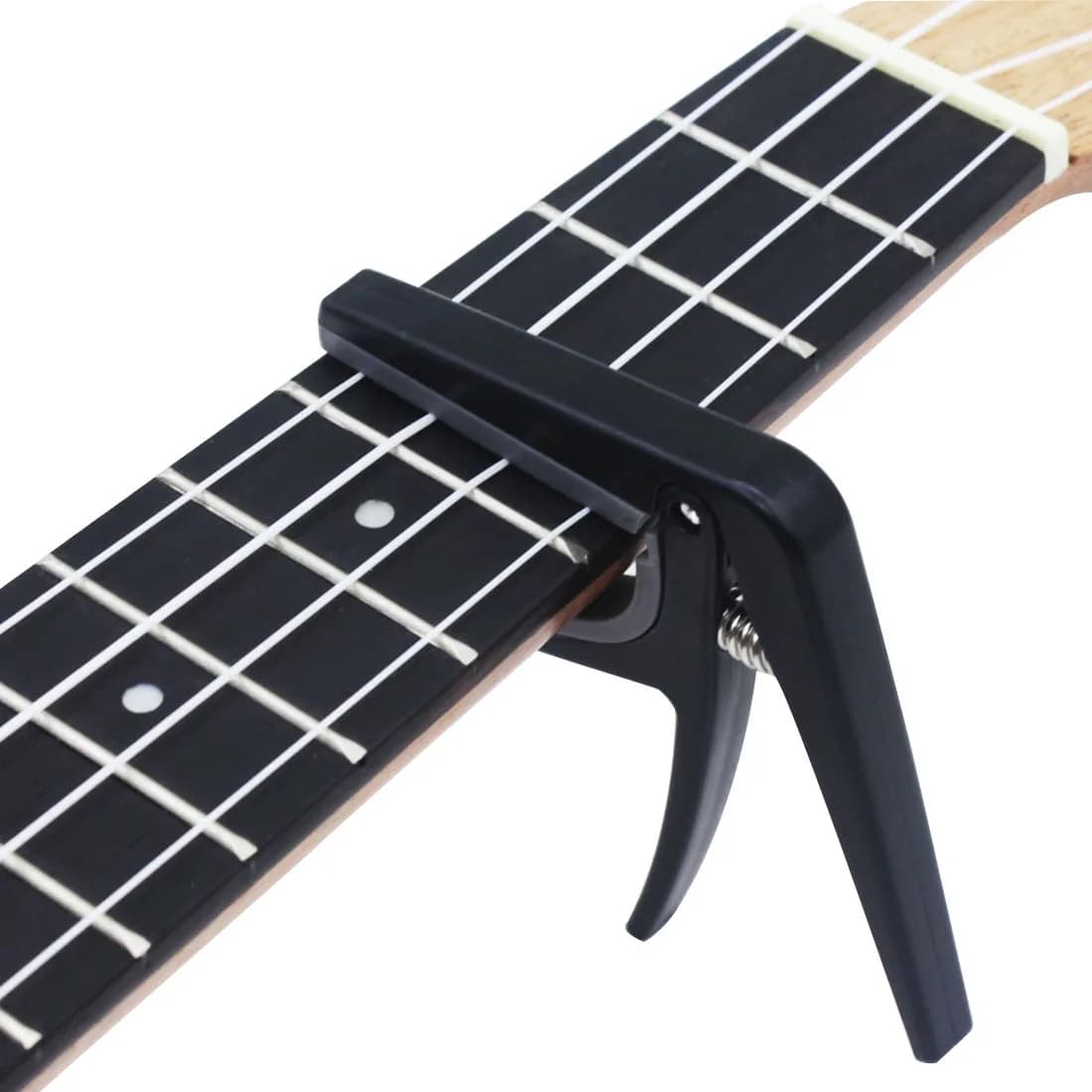 Clip per passo per ukulele Capotasto ABS Nero Clip per passo per ukulele Strumento per accordatura professionale per strumenti a corda Parti e accessori per chitarra