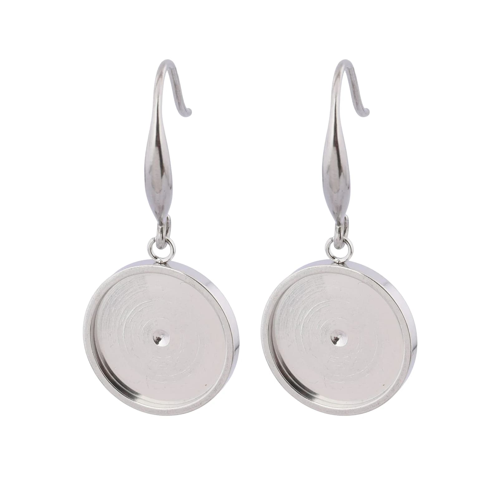 6 Pezzi Base per Orecchini in Acciaio Inossidabile per Cabochon da 14mm, Ganci per Orecchini Fai-da-Te, Componenti per Creazione di Gioielli