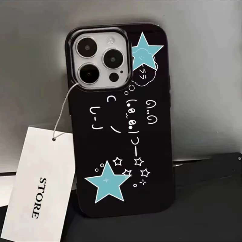 Custodia per telefono con stella di coniglio simpatico cartone animato per iPhone 17 Air 16e 16 Pro Max 15 14 Plus 13 12 Mini 11 Pro Cover posteriore in silicone antiurto