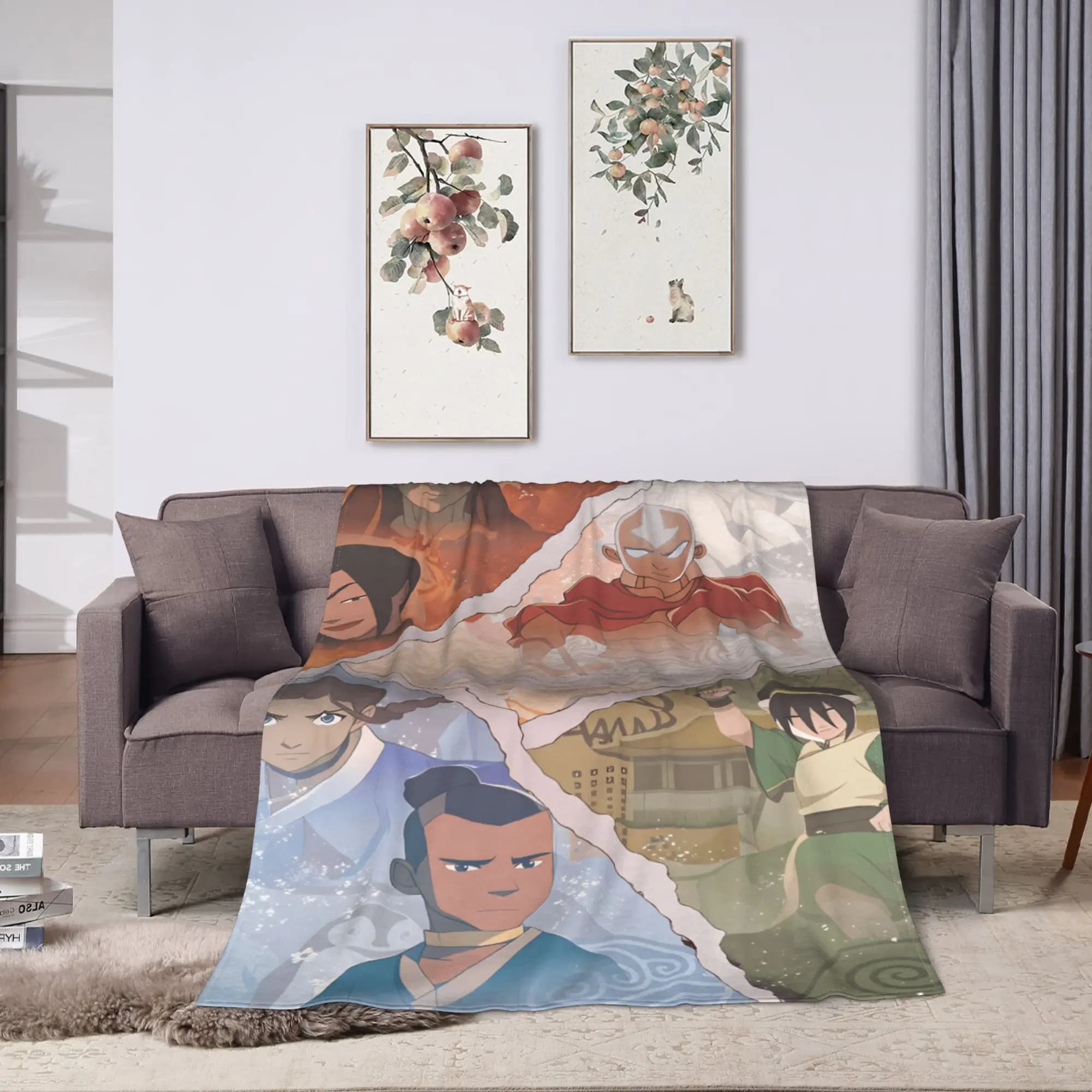 ATLA Avatars The Last Airbender Soft Comfy Blanket Funny Travel Bedding Throws Living Room Flannel Bedspread Sofa Bed Cover