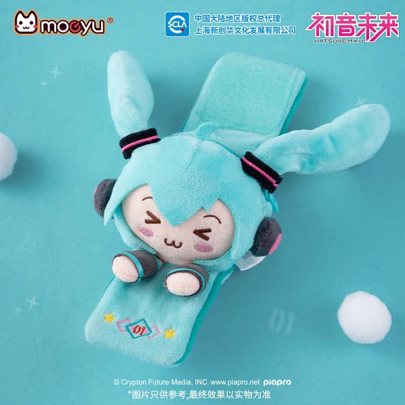 Moeyu Hatsune Miku Bracciale in peluche per donna Uomo Bracciale da polso a mano Anime Vocaloid Cosplay Peluche Bracciale Accessori per gioielli