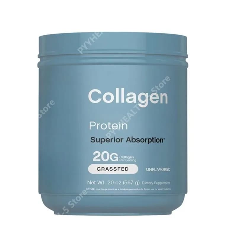 Collagene in Polvere 20oz per Capelli, Pelle e Unghie, Assorbimento Superiore, Proteine da Bovini Alimentati con Erba, Formula con 18 Aminoacidi Essenziali