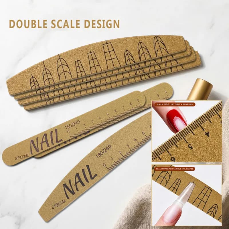 1/3Pcs Double Sided Nail File 80/100/150/180/240 Sandpaper Strong Thick Sanding Nail Stylist Supplies Manicure Products Tools