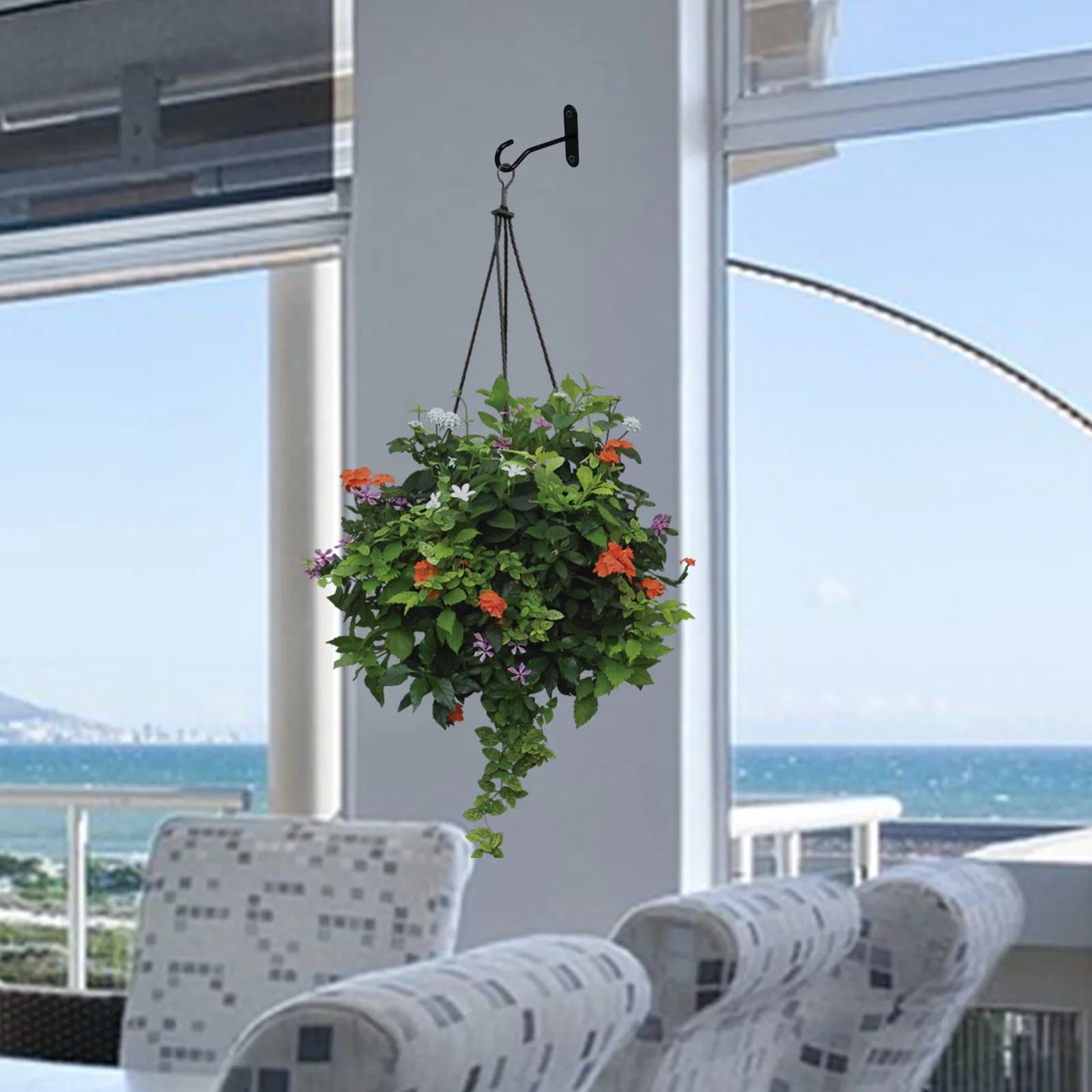 2Sets Ceiling Hooks for Hanging Plants Versatile Indoor Outdoor Plant Pot Holder for Flower Basket Lanterns Wind Chimes Bird