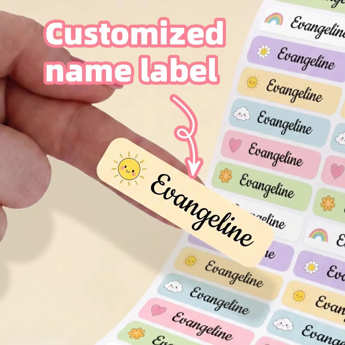 1-220PCS Custom Personalized Name Stickers, Waterproof Name Labels for Water Bottles,Storage Boxes,Headphone Cases,Camping Gear