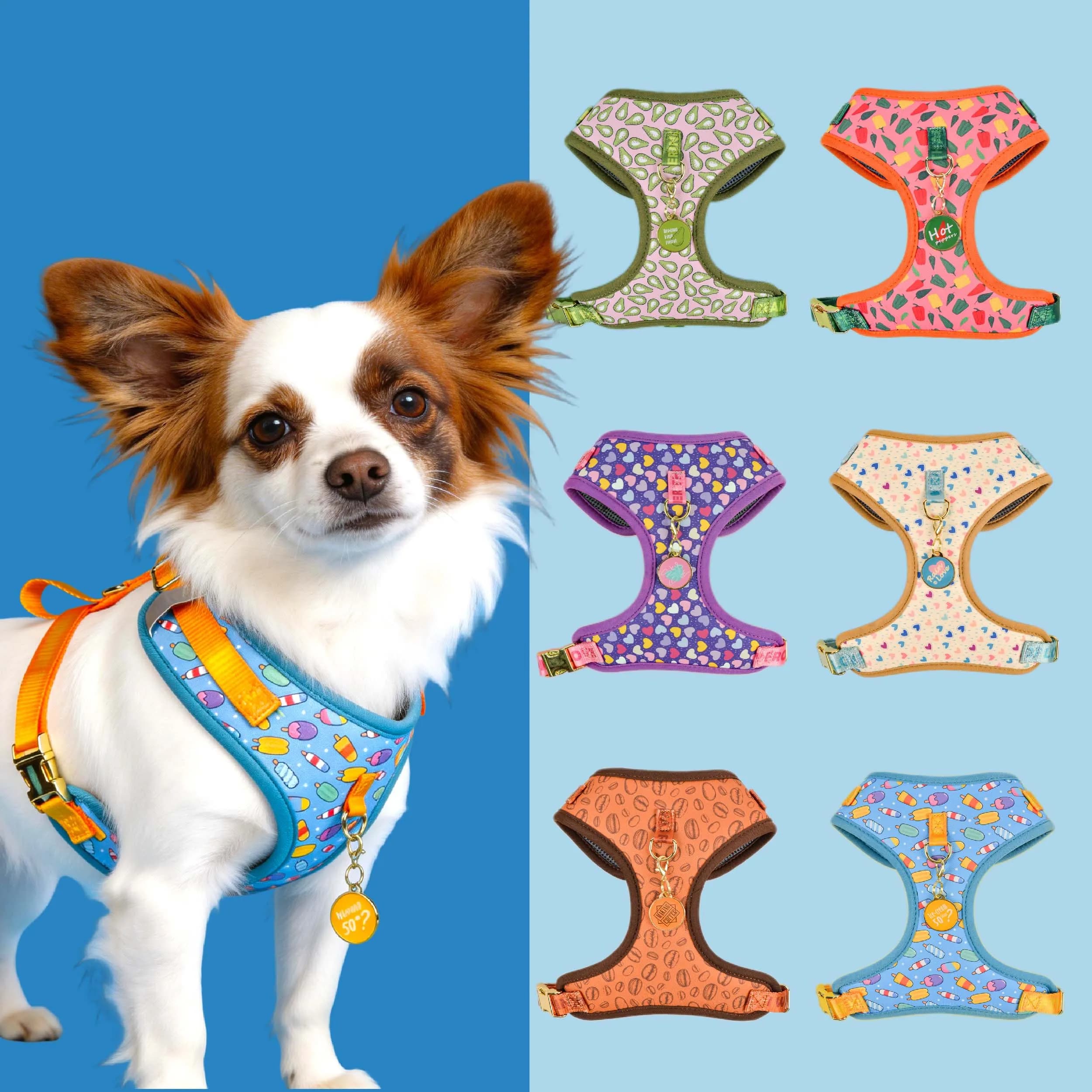 Pettorina per Cani Personalizzabile di Lusso Leggero e Regolabile + 1 Targhetta Identificativa per Animali Domestici in Omaggio con l'Acquisto, Regalo Curato per le Vacanze Romantiche