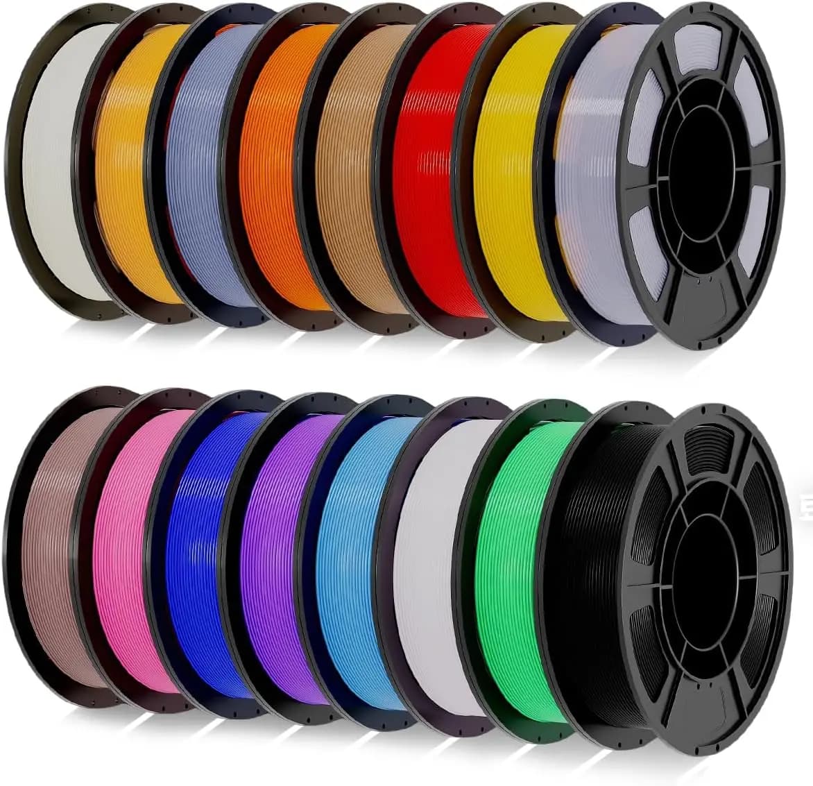 PLA+ 3D Printer Filament 1.75mm Bundle, 16 Colors, 0.25kg Each, Total 4kg, Dimensional Accuracy +/-0.02mm, Vacuum Sealed