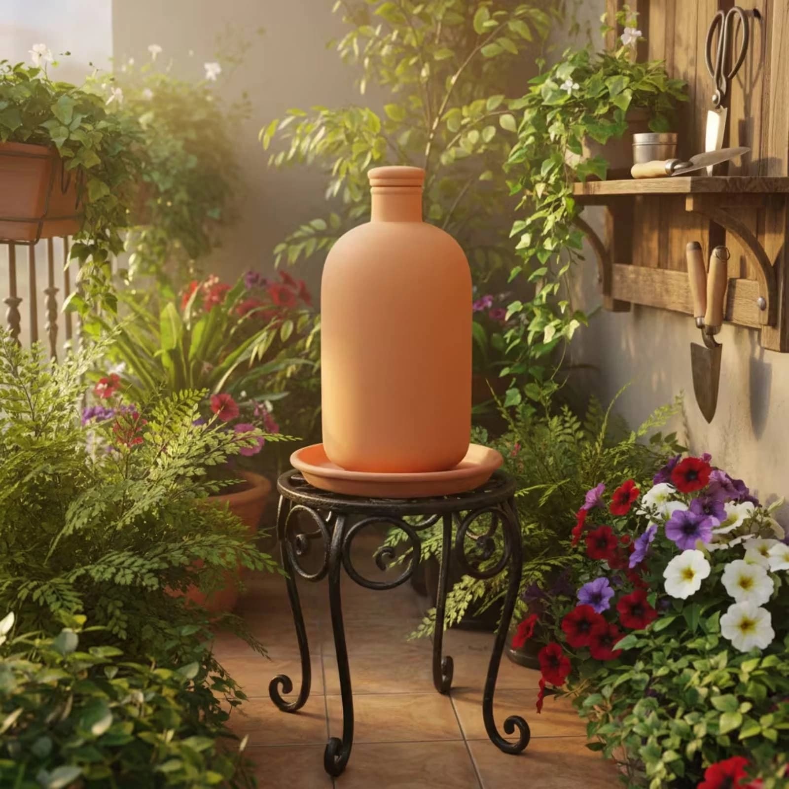 Olla Pot Slow-Release Self-Watering Pot Ceramic Watering Globe Terracotta-Colored Plant Waterer Automatic for Travelers
