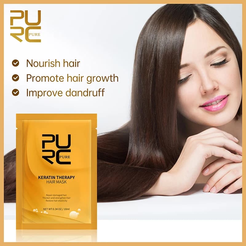 PURC cheratina raddrizzamento maschera per capelli trattamento lisciante per capelli riparazione Anti-crespo prodotti per la cura dei capelli danneggiati