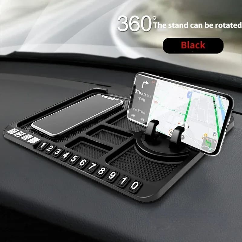 Tappetino Antiscivolo Multifunzionale per Auto, Supporto per Telefono, Base Adesiva Antiscivolo per Cruscotto, Supporto per Telefono in Silicone per Auto