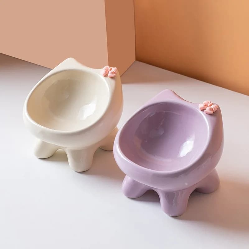2026 New Hot Kawaii Ceramic Cat Bowl, Cute Dog Food Dish, Adorable Pet Feeding Supplies, Small Animals