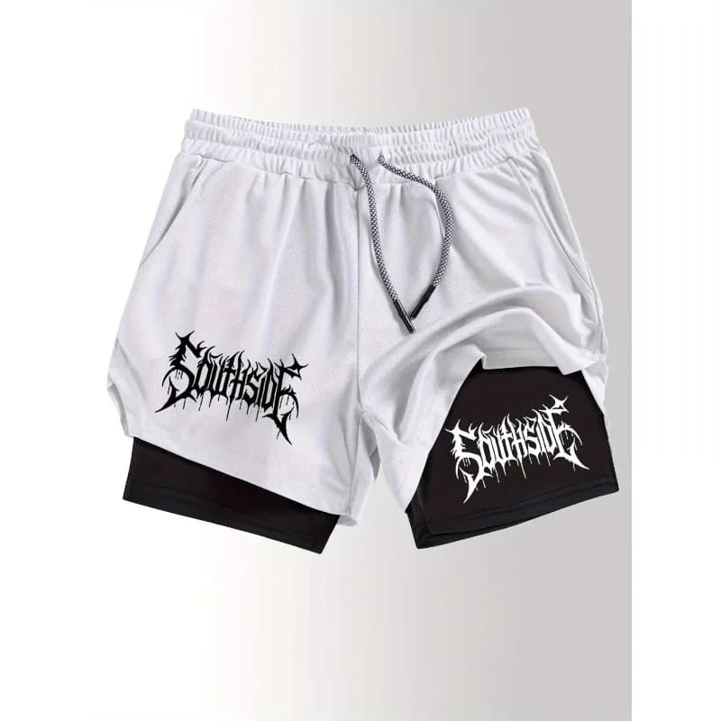 Printed Men's Fitness Double-Layer Shorts Shorts Men