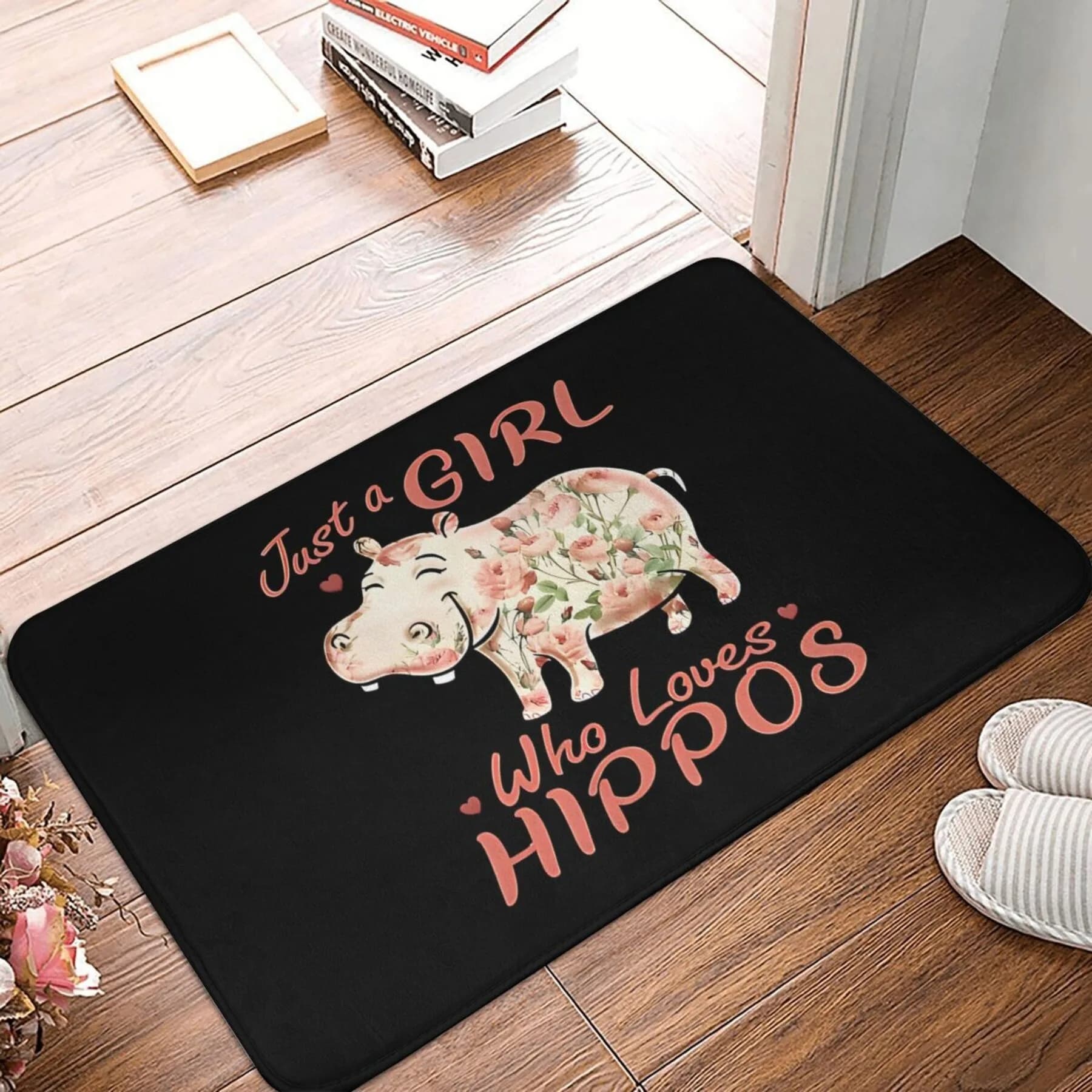 1PC Hippos Lovers modello Tappetini per porte Tappeti da cucina antiscivolo Design pop Tappeti da bagno Tappetino da bagno Tappeto per la casa Lavandino Lavanderia Decor