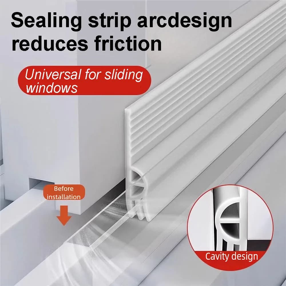 Guarnizione Adesiva per Finestre in TPE, Triplo Isolamento Acustico, Antivento e Antifreddo per Porte, Striscia Flessibile Isolante