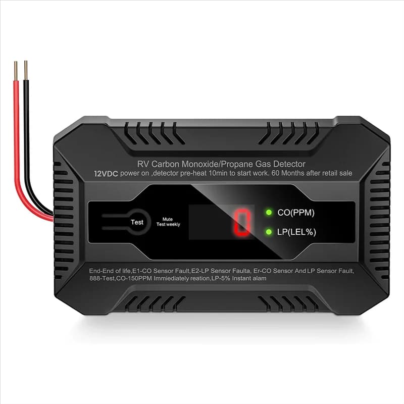 Rilevatore di perdite di gas propano monossido di carbonio ABUS Doppio allarme gas LP/CO per camper e uso domestico-12V DC RV propano
