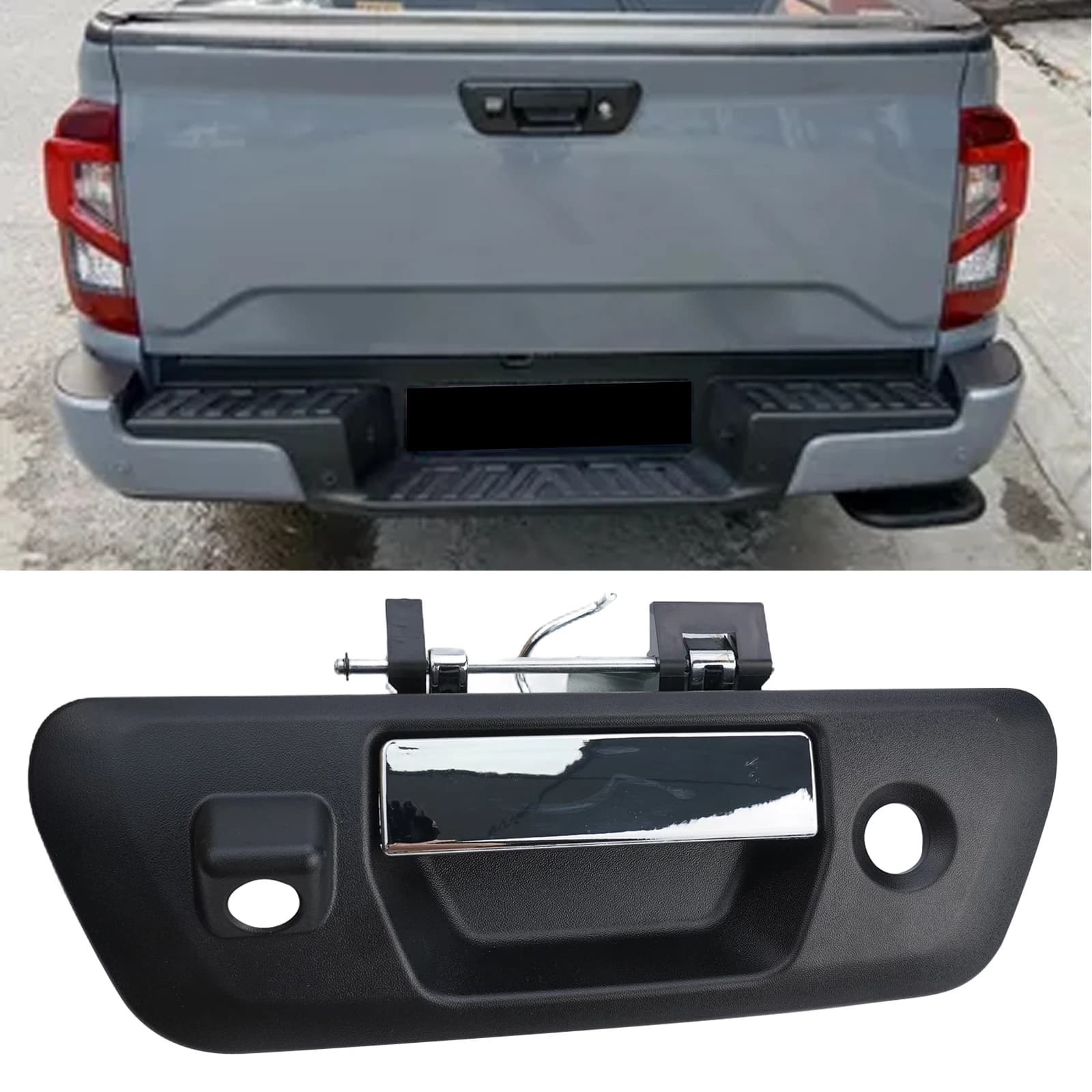 Tailgate Handle with Camera Key Hole for Nissan For Navara For Np300 from 2015 to 2019 OEM Part 90606 4JG0C ABS Construction
