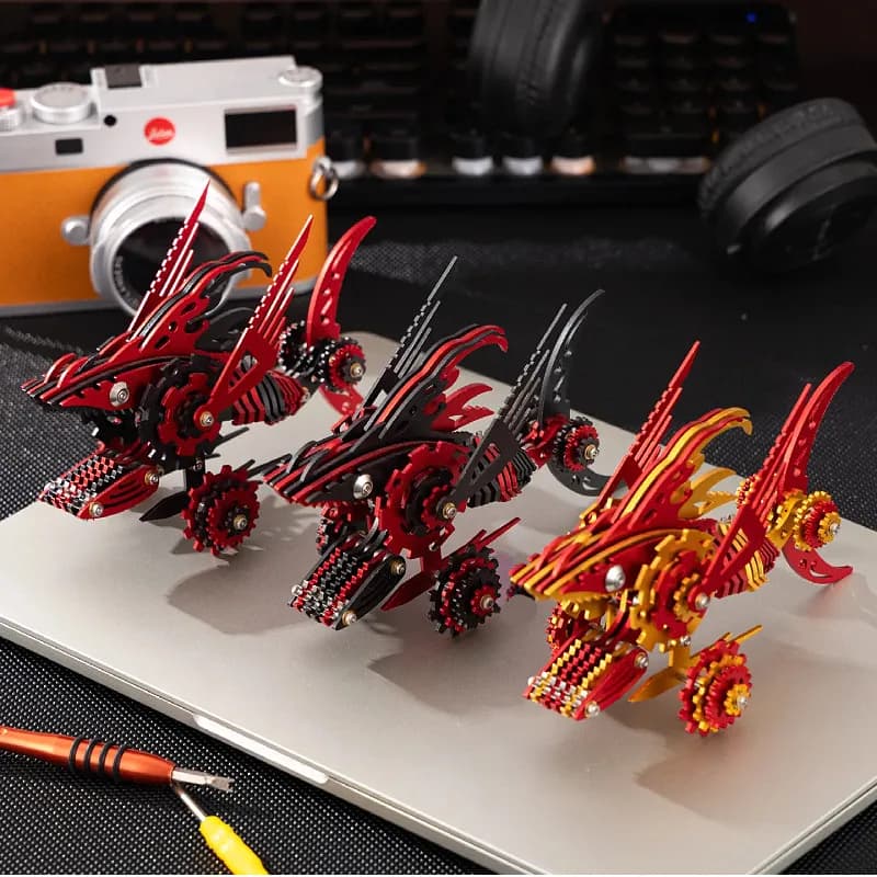 MOKR Shark Ju Chi Sha 3D Puzzle in metallo Giocattoli e presente Puzzle fai da te fatto a mano Modello Natale Regalo di compleanno di Capodanno