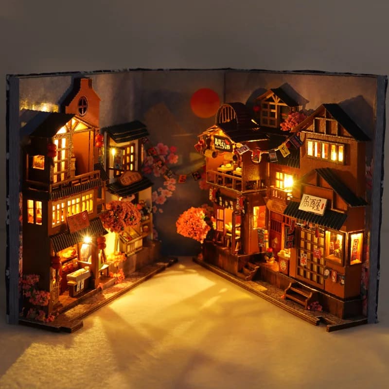 Book Nook Doll House Miniature Wooden Shelves Shelves Miniature Insert Miniature Home Model Kit Collection Souls Birthday Toy Gifts