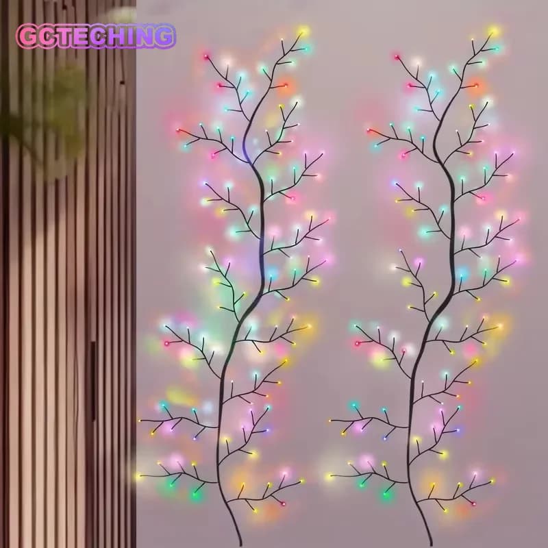 1PC Christmas String Light 96LEDS Bendable Willow Vine Lights 8 Modes Rattan Tree Decor Light for Wall Bedroom Indoor Outdoor
