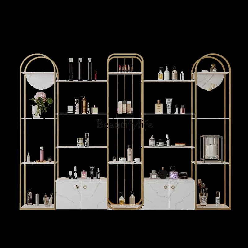88. Vetrina per cosmetici Negozio di scarpe con borsa leggera Vetrina per prodotti Scaffale per salone di bellezza