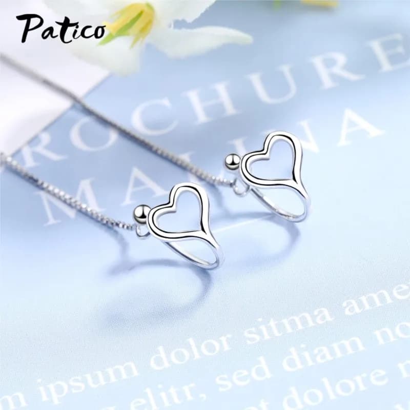 Coreano caldo argento sterling 925 ciondola orecchini pendenti lunghi con nappa per le donne gioielli con orecchino penetrante a catena