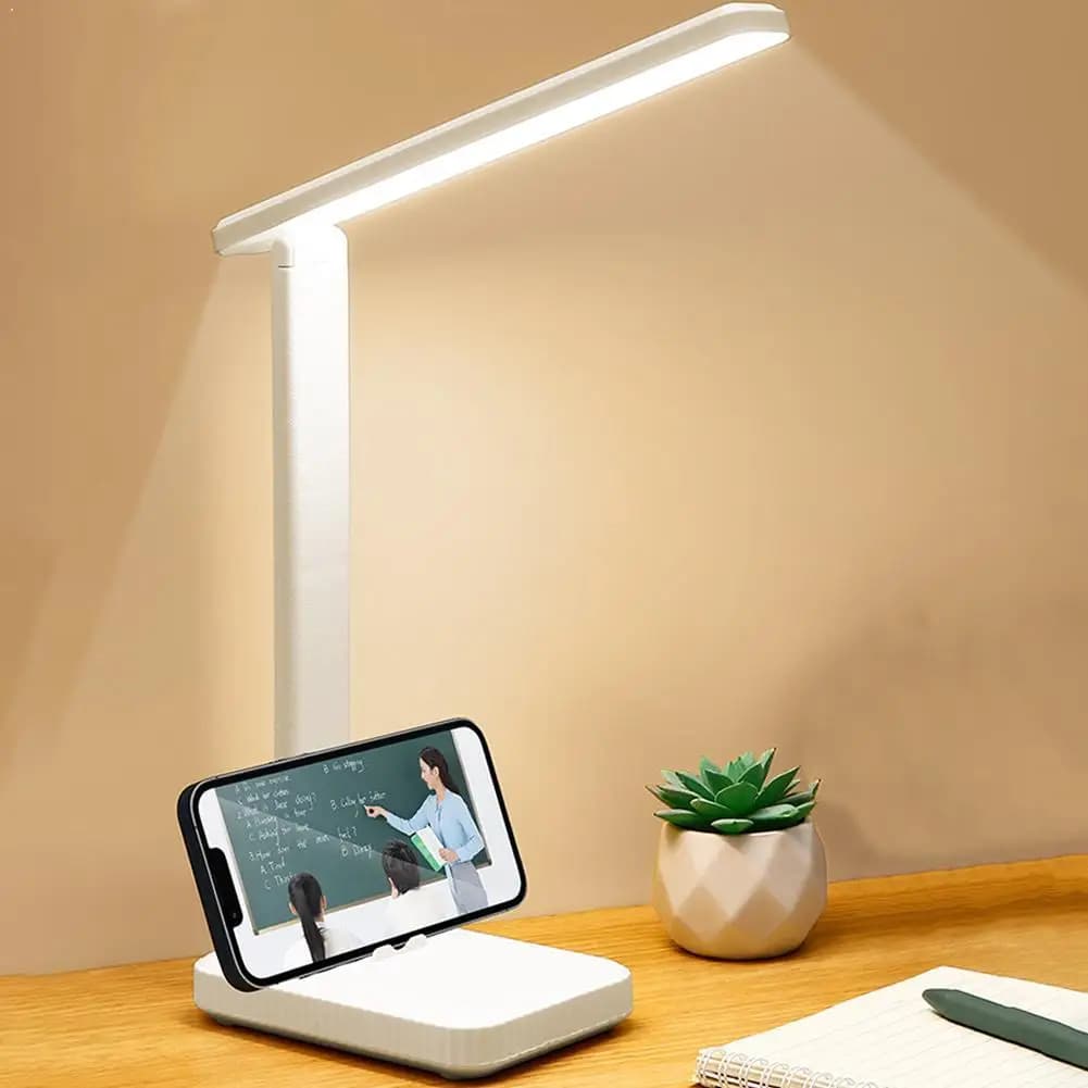 LED Foldable Table Lamp, 3 Levels of Adjustable Brightness, Touch, Eye Protection, USB Night Light Rechargeable