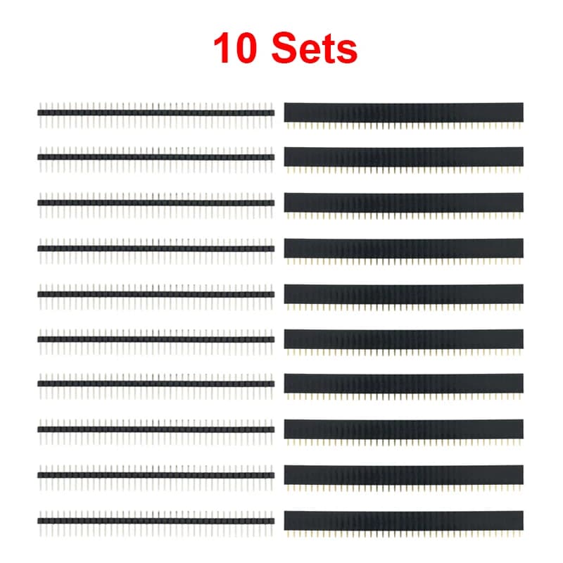 20 Pz 10 Paia 40 Pin 1x40 Single Male Wire And Female 2.54 Breakable Pin Header PCB JST Connector Strip For Arduino Kit FAI FROM TE