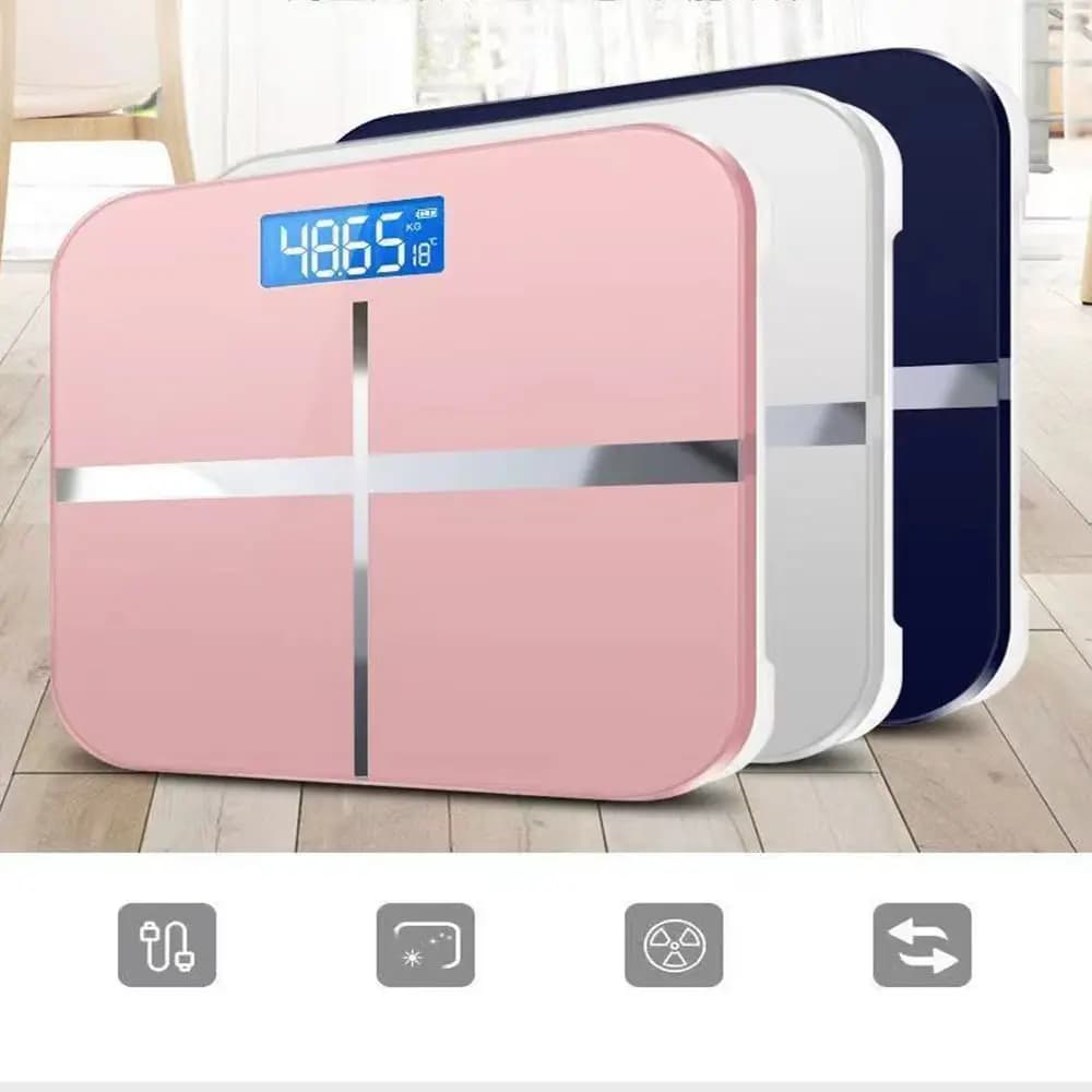 Bilancia per perdita di peso Dispositivo di pesatura Display a LED Bilancia per peso corporeo intelligente Bilancia elettronica di precisione per ufficio domestico per adulti