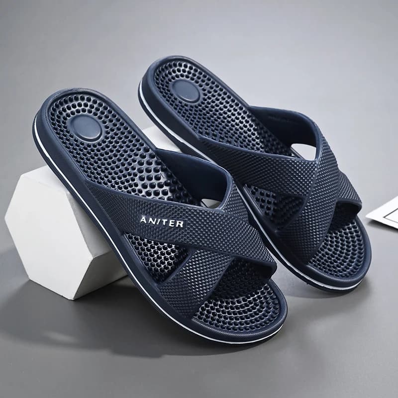 Taglia 48 Pantofole da massaggio Estate da uomo per interni Casa Bagno Suola da bagno Punti di agopuntura Terapia del piede Sandali antiscivolo Pantofole da uomo Scarpe