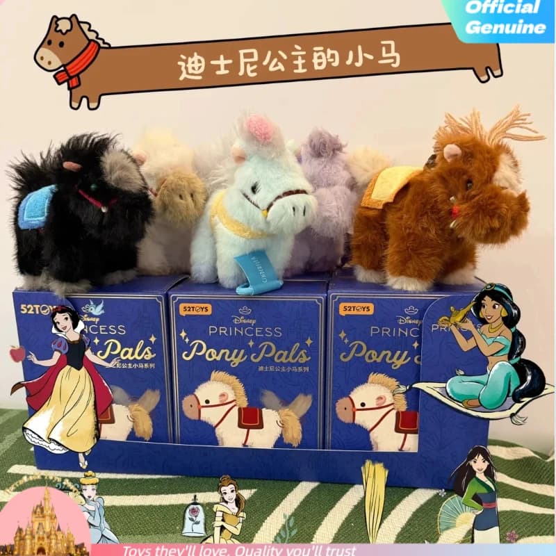 Nuova Serie Originale Disney Princess Pony Pals, Blind Box con Simpatici Peluche Pendenti, Giocattoli, Regalo di Compleanno per Ragazze, Ciondolo Anno del Cavallo