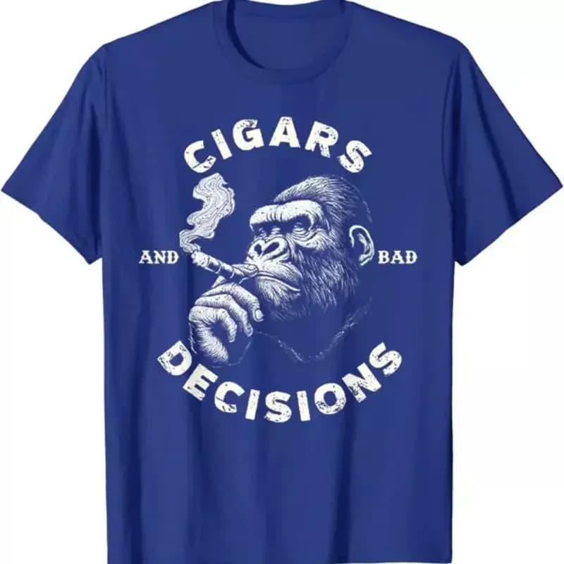 Funny Fun Monkey Cigars And Bad Decisions T Shirt