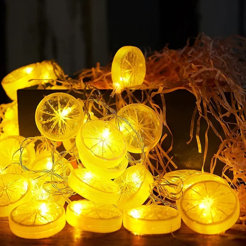 LED Lemon Garland fette arancioni String Light Yard Wedding Home Party decorazione camera da letto lampade a batteria illuminazione natalizia