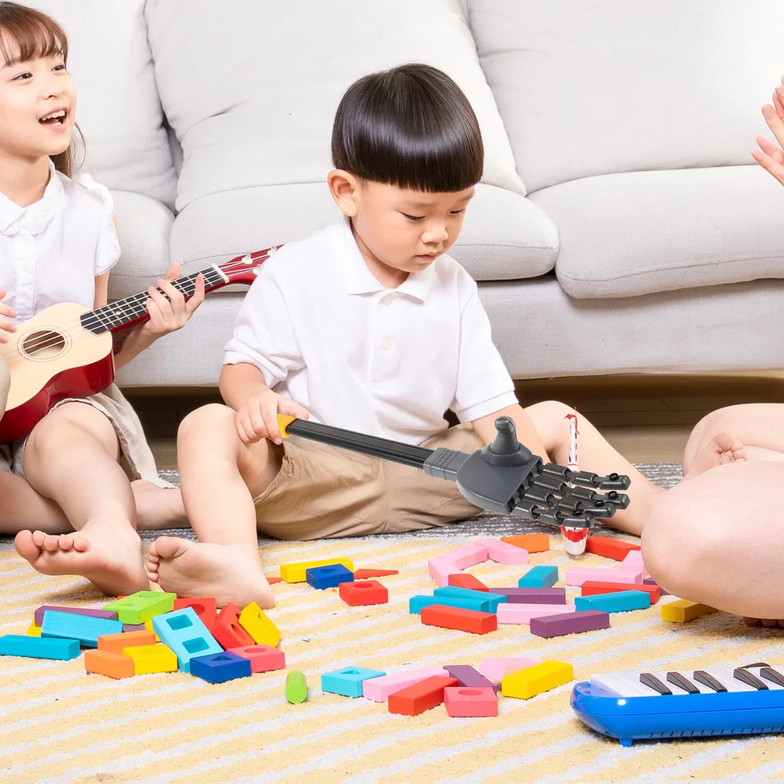 Grande Braccio Meccanico Interattivo Robot con Artiglio Elastico per Giochi di Coordinazione Occhio-Mano e Apprendimento Educativo
