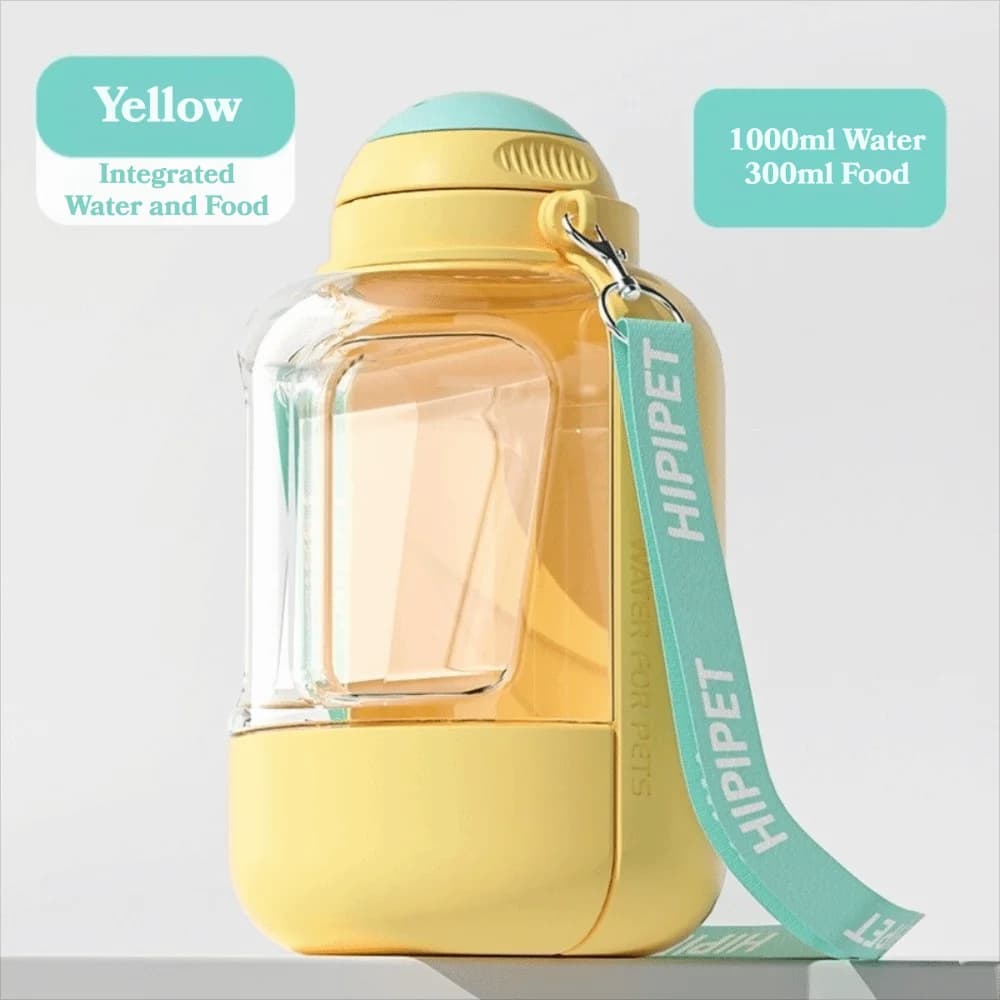 Portable Pet Water Bottle 1000ML Water And Food Integrated Water Bowl Large Capacity Leak-Proof Cat Water Dispenser