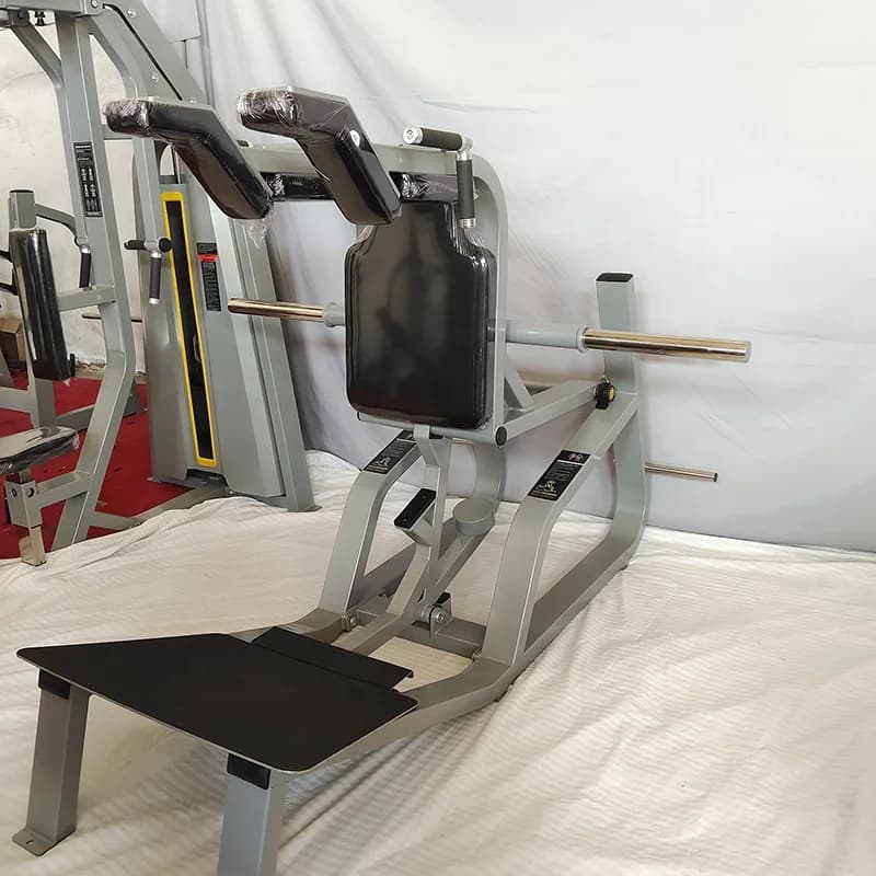 High range commercial fitness equipment for bodybuilding, squat machine with weight plates for gym and club